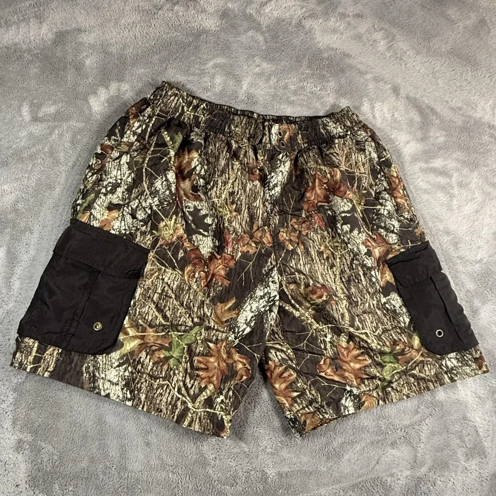 Wilderness Dreams Swim Shorts Mens Size XL Brown Camo Cargo Microfiber Hunting